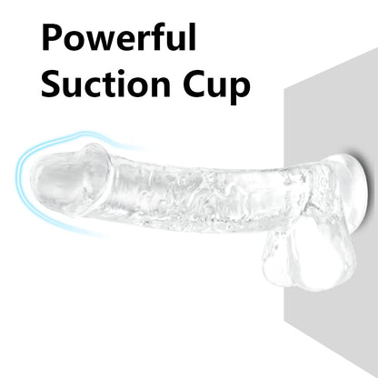 Small Realistic Clear 6 inch Cute Dildo,Adult Sex Toy with Suction Cup Dildo, Suitable for Beginner Women/Men/Gay with Thin and Slim Poke, can be Use for G-spot and Anal