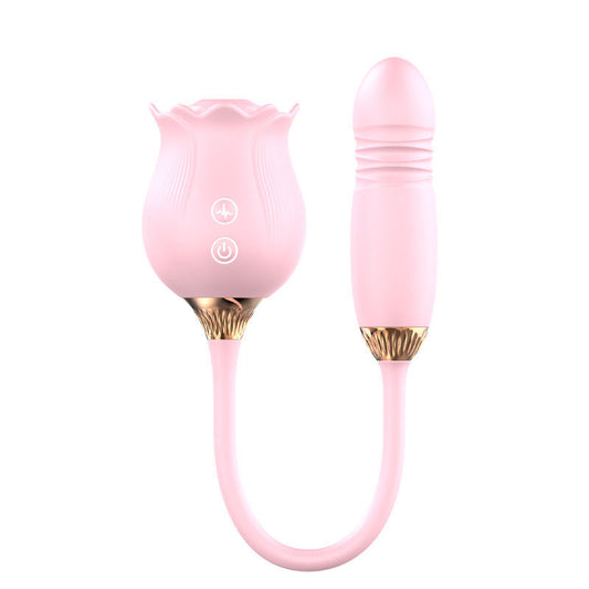 Rose Suction Telescopic Vibrator – Multi-Function Pleasure for Women