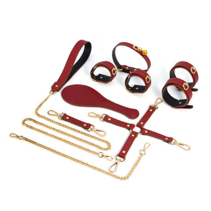 Fashionable Cowhide Leather Bondage Set | Simple and Stylish BDSM Accessories