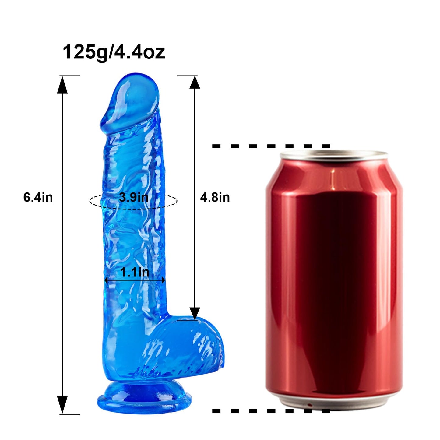 Small Realistic Clear 6 inch Cute Dildo,Adult Sex Toy with Suction Cup Dildo, Suitable for Beginner Women/Men/Gay with Thin and Slim Poke, can be Use for G-spot and Anal