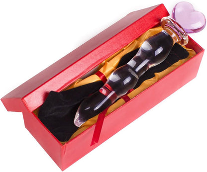 Crystal Glass Pleasure Wand Dildo Penis, Pink