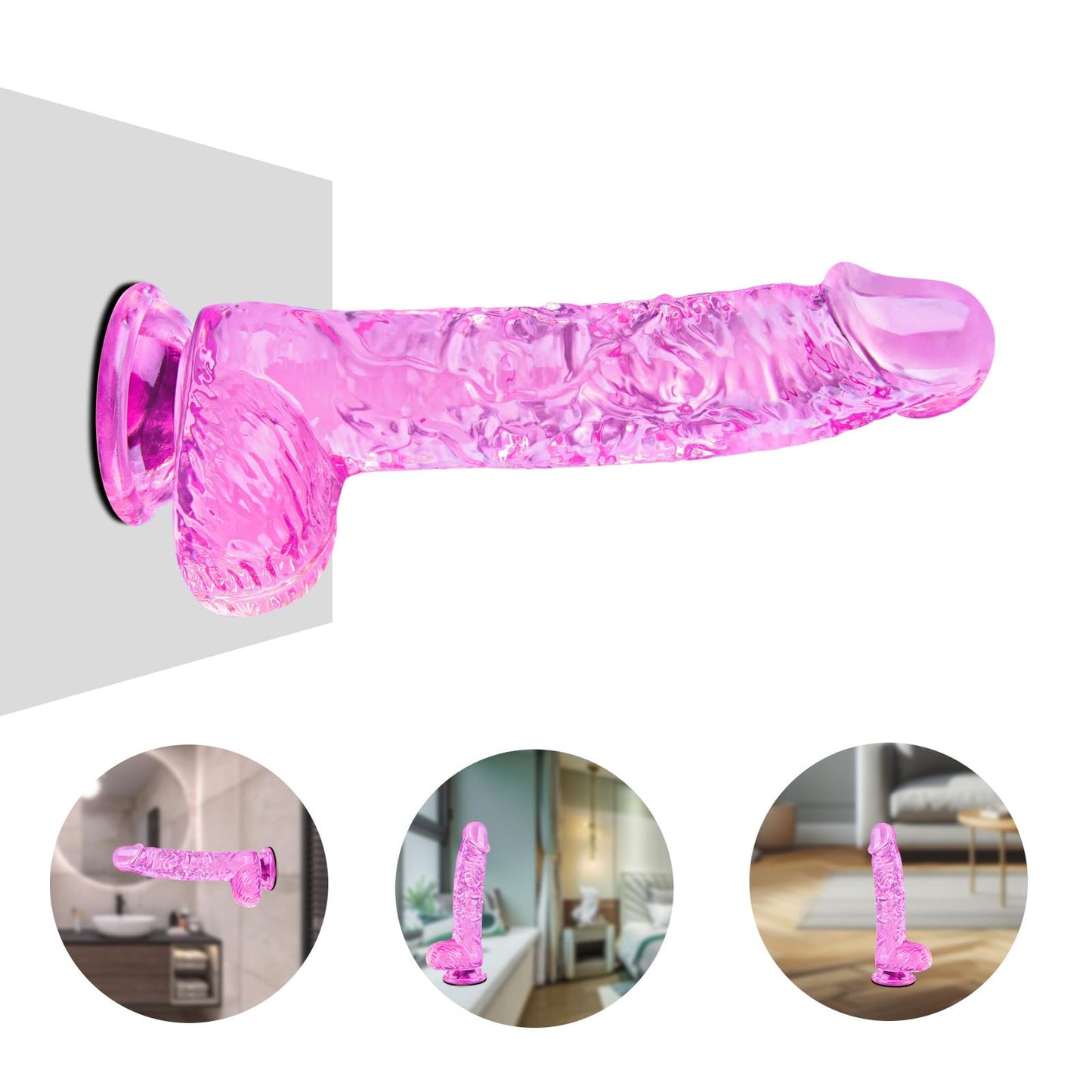 Small Realistic Clear 6 inch Cute Dildo,Adult Sex Toy with Suction Cup Dildo, Suitable for Beginner Women/Men/Gay with Thin and Slim Poke, can be Use for G-spot and Anal