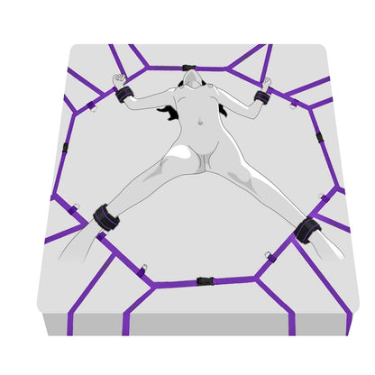 Sex Bondage BDSM Kit Bed Restraints Set, Super Easy Install Sex Rope Adjustable Straps, Sex Toys with Handcuffs Ankle Cuff for Adults Women Couples Game Pleasure (Black)