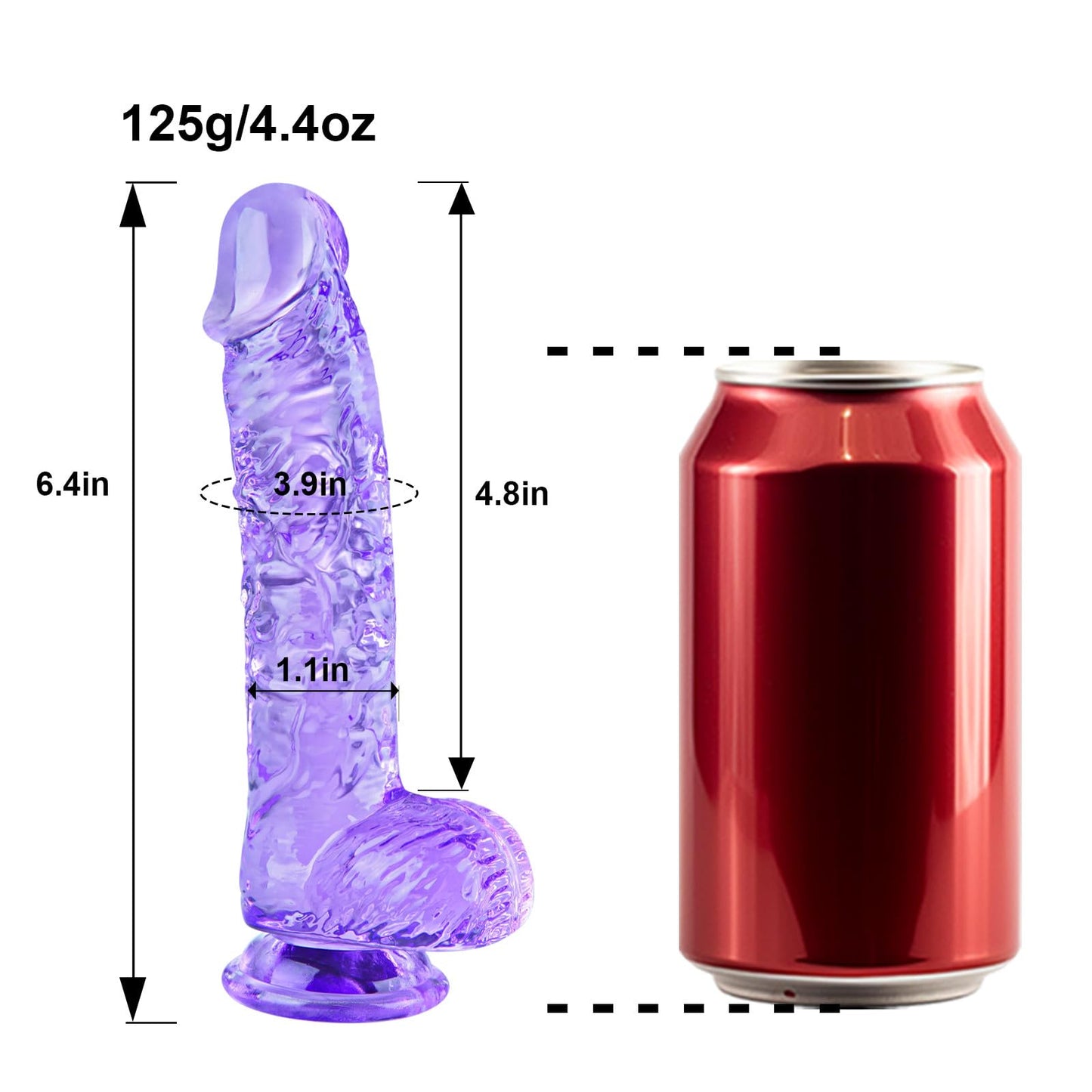 Small Realistic Clear 6 inch Cute Dildo,Adult Sex Toy with Suction Cup Dildo, Suitable for Beginner Women/Men/Gay with Thin and Slim Poke, can be Use for G-spot and Anal