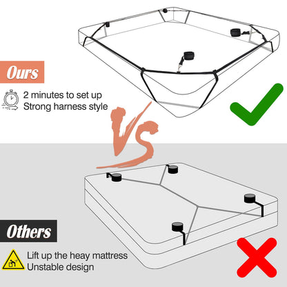 Sex Bondage BDSM Kit Bed Restraints Set, Super Easy Install Sex Rope Adjustable Straps, Sex Toys with Handcuffs Ankle Cuff for Adults Women Couples Game Pleasure (Black)