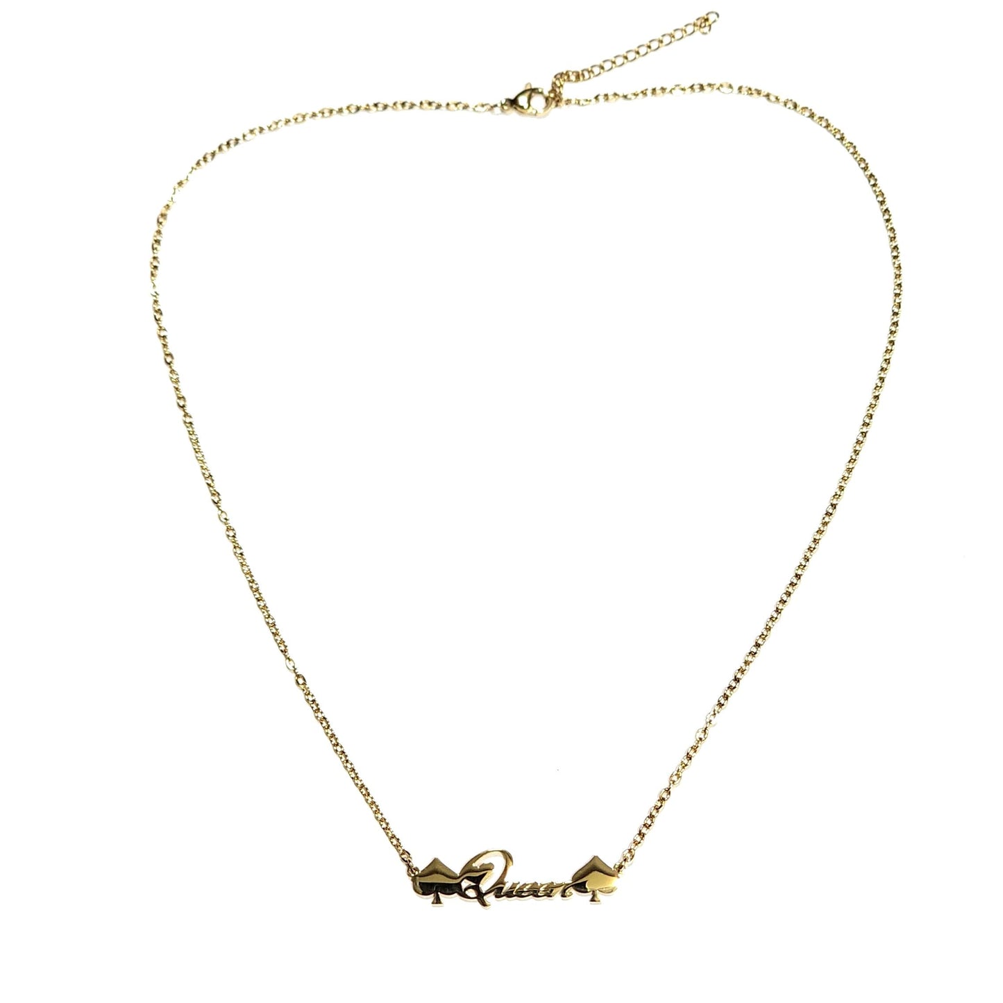 Queen of Spades Necklace Gold or Silver Colored, Queen of Spades BBC Necklace