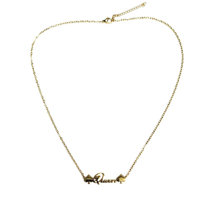 Queen of Spades Necklace Gold or Silver Colored, Queen of Spades BBC Necklace