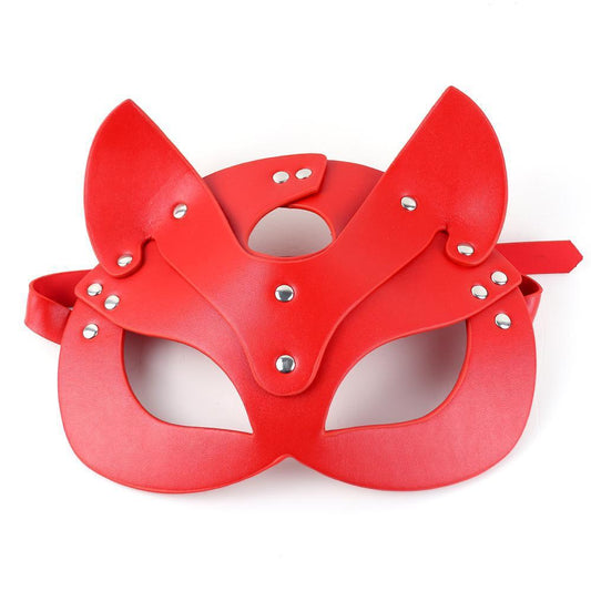 Appealing Leather Fox Eye Mask – Adjustable Sexy Eye Mask for Flirty Fun