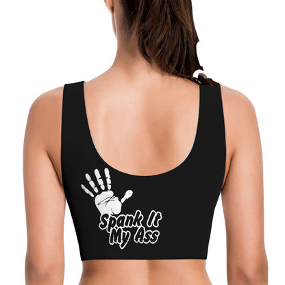 Spank It My Ass Yoga Sports Bra for Women, Comfortable Yoga Bras Fitness Workout Tops Running Bra with Removable Pads