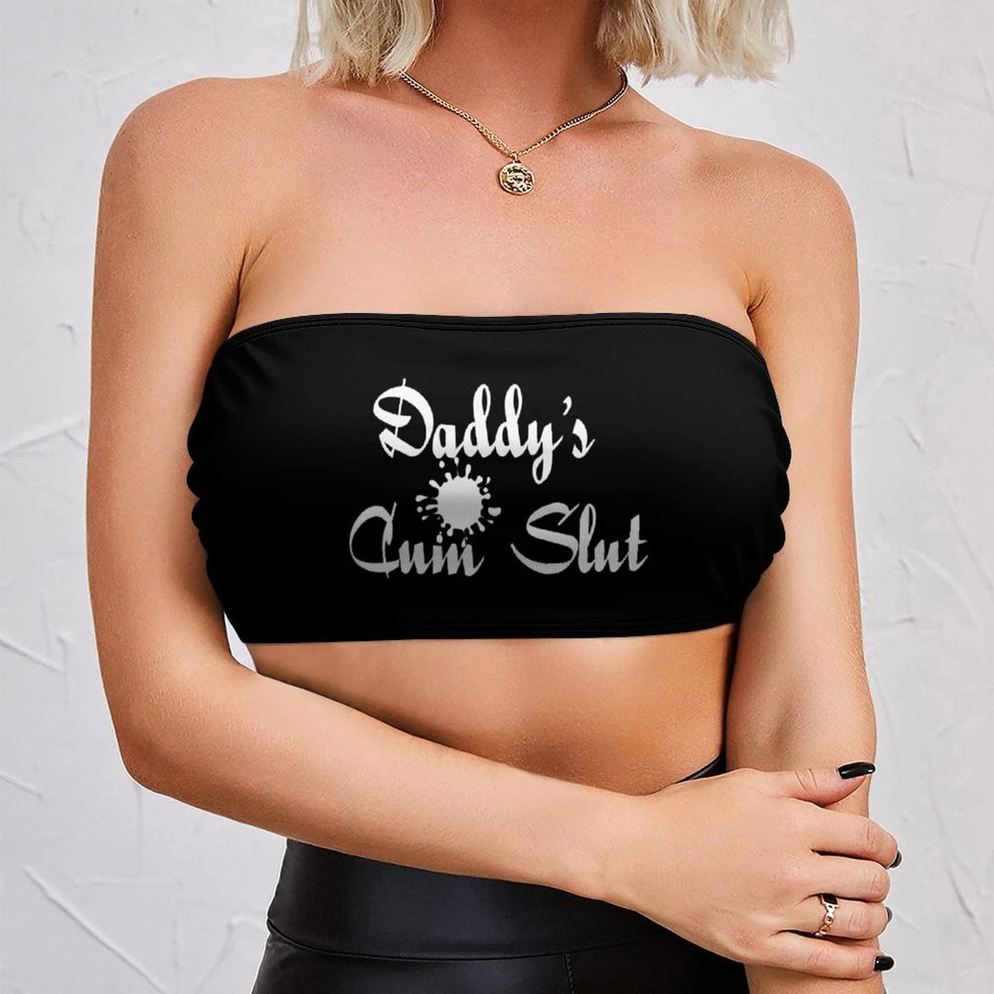 BITE ME Women's Sexy Crop Top Sleeveless Stretchy Solid Strapless Tube Top