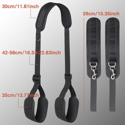 Sex Bondage BDSM Kit, Bed Restraints Set with Handcuffs Neck to Thigh/Ankle, Adjustable Leg Straps&Handcuffs for SM Adult Couples Game Play, Sex Toy for Women Beginner Leg Straps Tie Set Rope