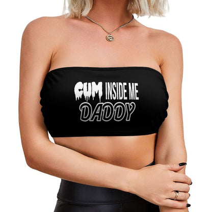 BITE ME Women's Sexy Crop Top Sleeveless Stretchy Solid Strapless Tube Top