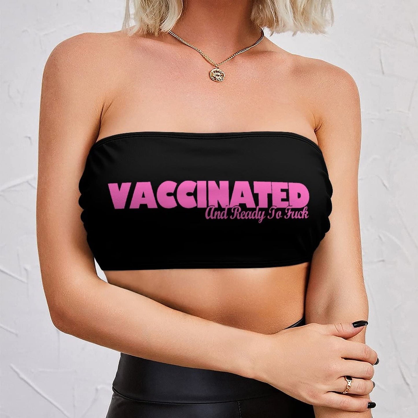 BITE ME Women's Sexy Crop Top Sleeveless Stretchy Solid Strapless Tube Top