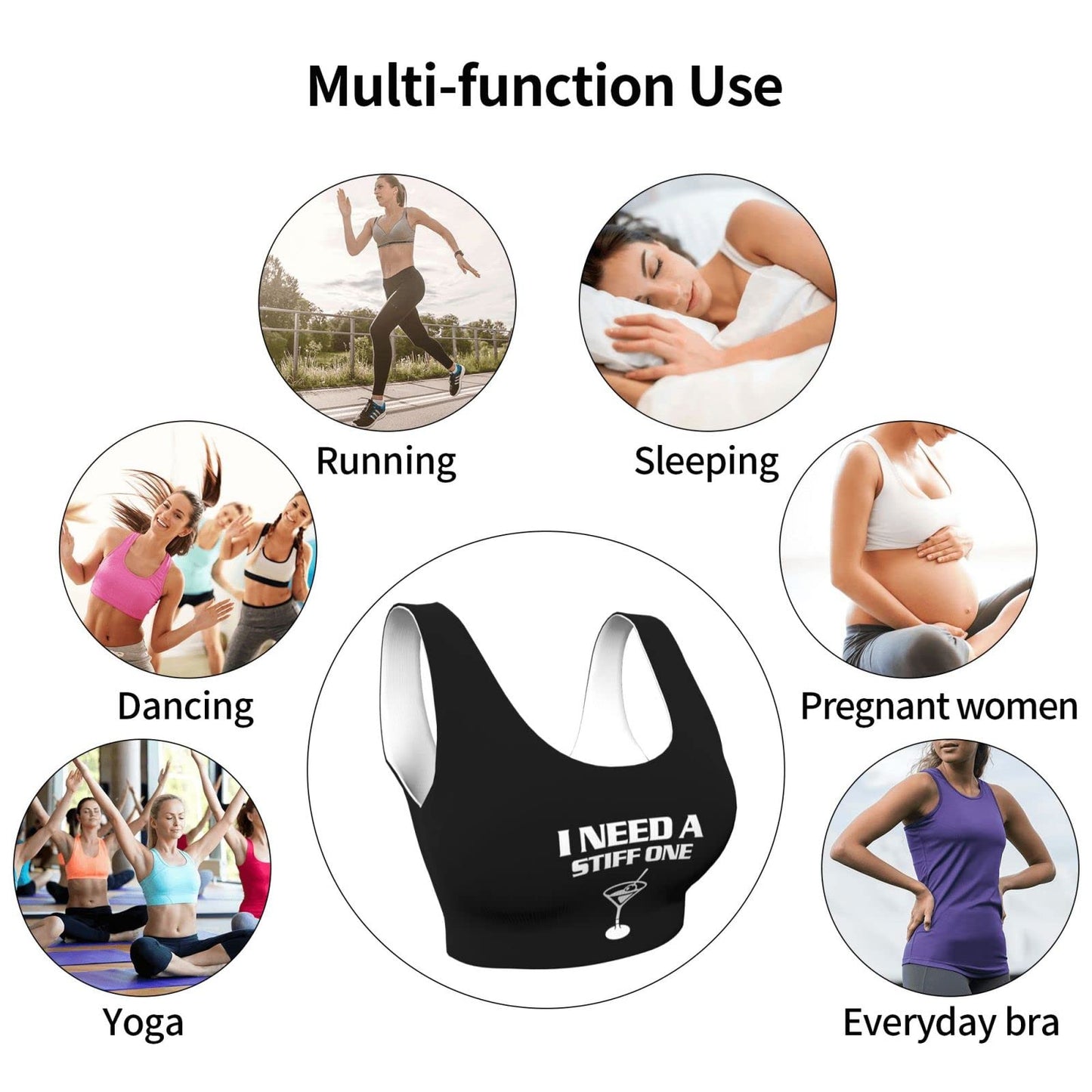 Spank It My Ass Yoga Sports Bra for Women, Comfortable Yoga Bras Fitness Workout Tops Running Bra with Removable Pads