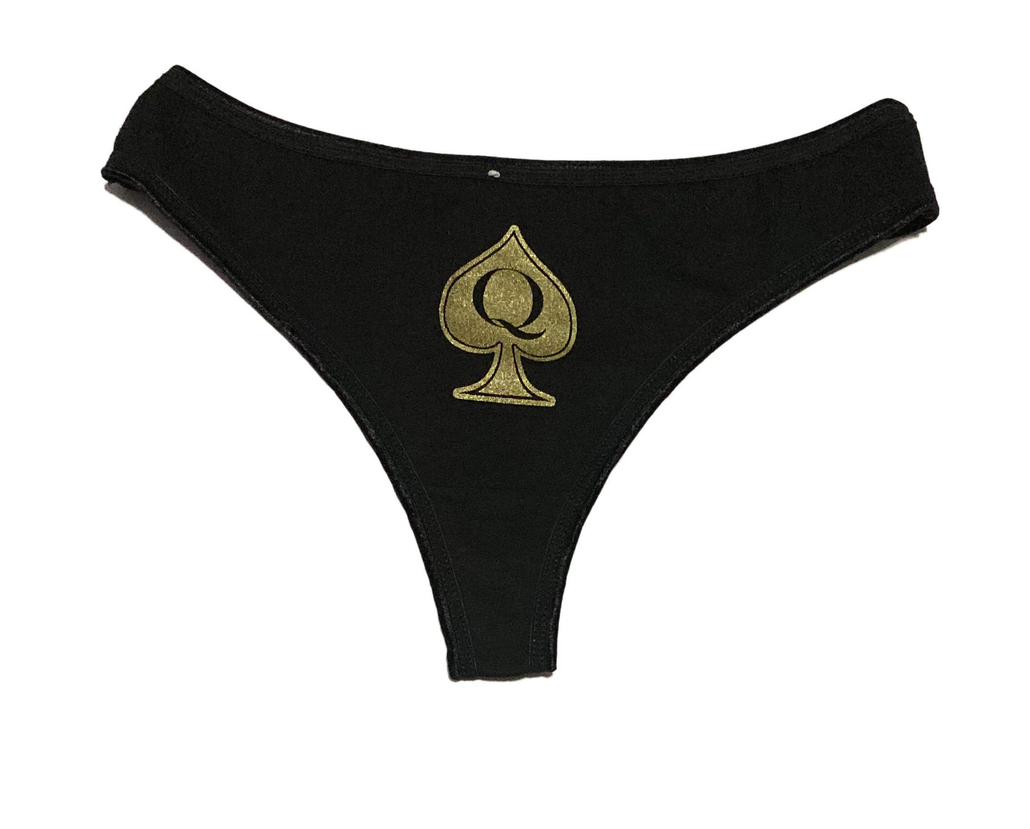 Queen of Spades QoS Thong Panty Spade with Letter Q