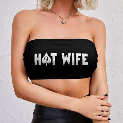 BITE ME Women's Sexy Crop Top Sleeveless Stretchy Solid Strapless Tube Top