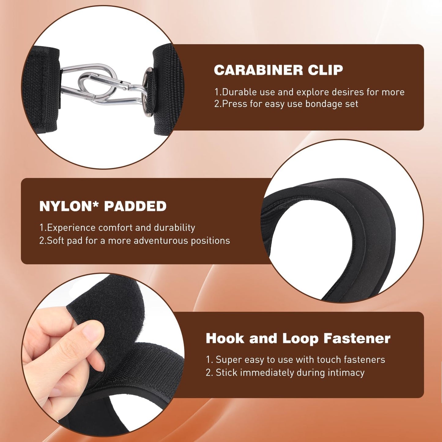 BDSM Bondage Restraints Couples Sex Toys, Sex Toys Wrist to Thigh Ankle Cuffs BDSM Kit Removable, BDSM Toys Ball Gag Blindfold Sex Restraints, Adult Sex Toy for Women Couple