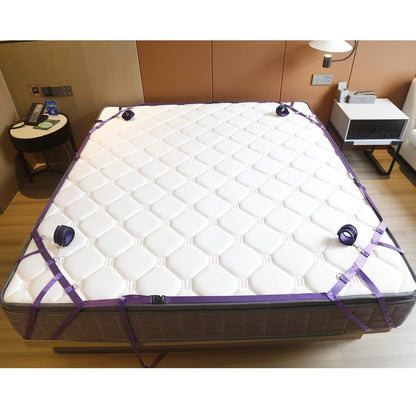 Sex Bondage BDSM Kit Bed Restraints Set, Super Easy Install Sex Rope Adjustable Straps, Sex Toys with Handcuffs Ankle Cuff for Adults Women Couples Game Pleasure (Black)