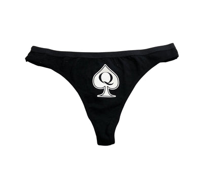 Queen of Spades QoS Thong Panty Spade with Letter Q