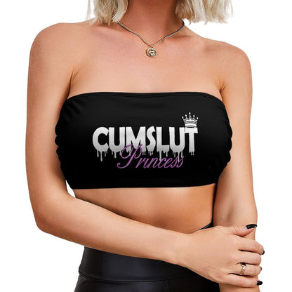 BITE ME Women's Sexy Crop Top Sleeveless Stretchy Solid Strapless Tube Top