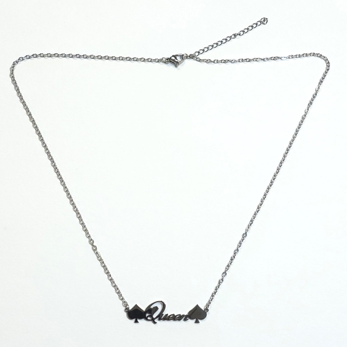 Queen of Spades Necklace Gold or Silver Colored, Queen of Spades BBC Necklace