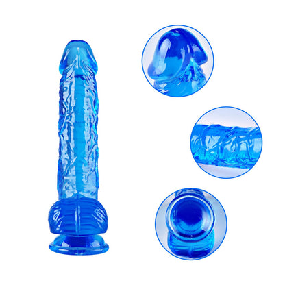 Small Realistic Clear 6 inch Cute Dildo,Adult Sex Toy with Suction Cup Dildo, Suitable for Beginner Women/Men/Gay with Thin and Slim Poke, can be Use for G-spot and Anal