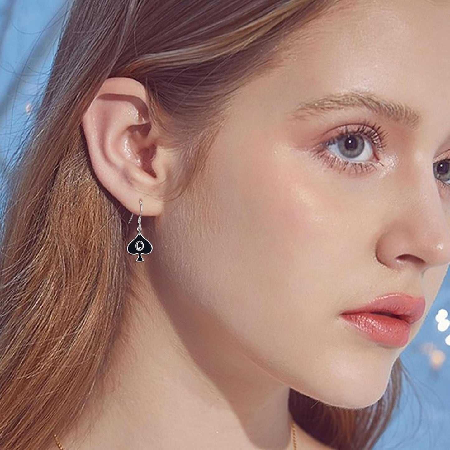 QUEEN OF SPADES Earrings 925 Sterling Silver Card Dangle Drop Earrings Unique Queen of Spades Jewelry for Women HotWife Wife Lover