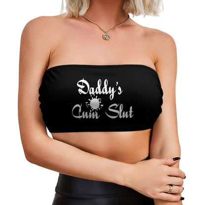 BITE ME Women's Sexy Crop Top Sleeveless Stretchy Solid Strapless Tube Top