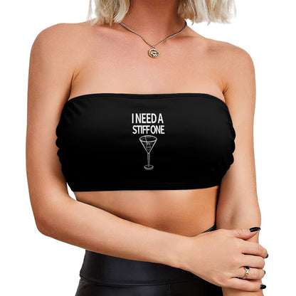 BITE ME Women's Sexy Crop Top Sleeveless Stretchy Solid Strapless Tube Top