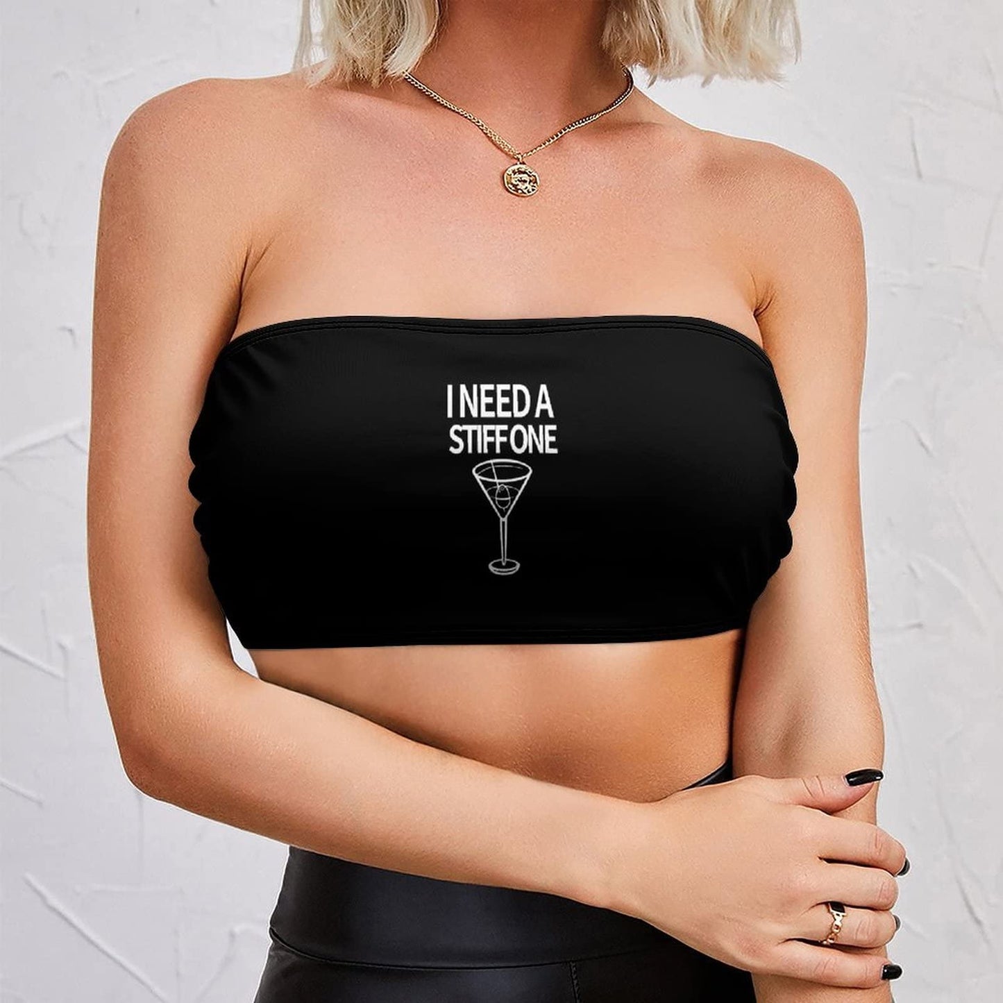 BITE ME Women's Sexy Crop Top Sleeveless Stretchy Solid Strapless Tube Top