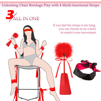 Sex Bondage Restraints BDSM Toys, Selver Versatile Bed Restraints Couple Sex Toys with Sex Straps Bondage Cuffs Blindfold & Feather BDSM Kit, Adult Sex Toys Bondage Gear & Accessories for Couples Game
