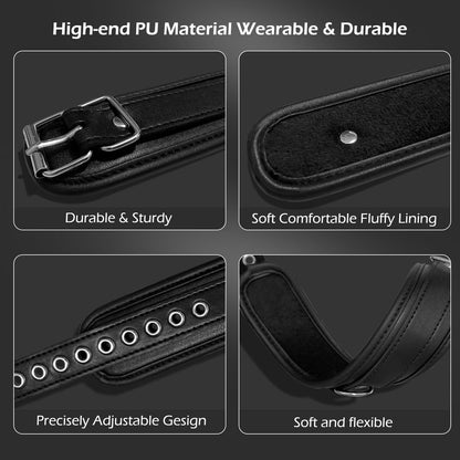 BDSM Kit Sex Bondage Restraints Toys, 11 PCS Bondage Set Couples Sex Toys with Adjustable Ankle, Thigh Sex Cuffs & Handcuffs, Thick Leather Material BDSM Toys Restraints Sex Things for Couples Kinky