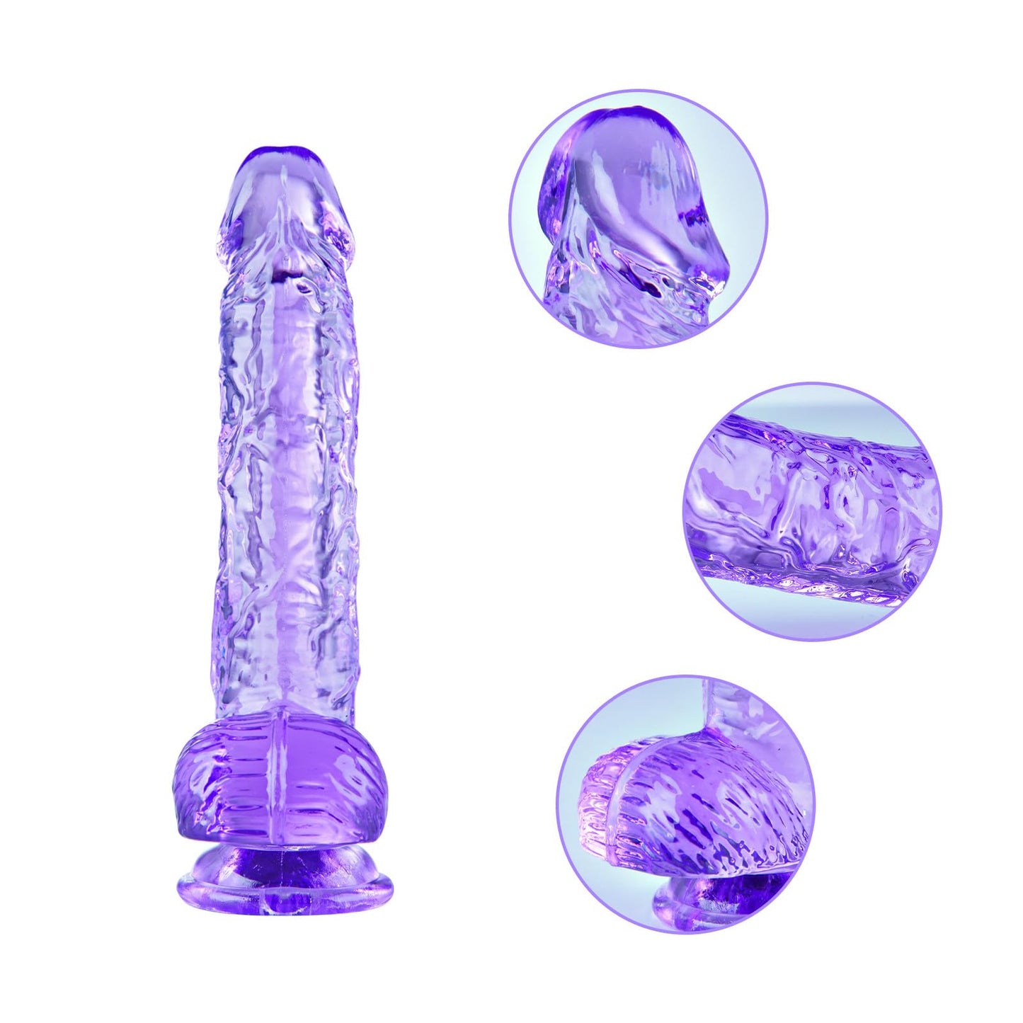Small Realistic Clear 6 inch Cute Dildo,Adult Sex Toy with Suction Cup Dildo, Suitable for Beginner Women/Men/Gay with Thin and Slim Poke, can be Use for G-spot and Anal