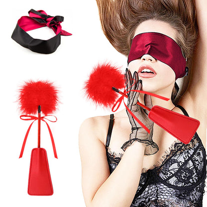 Sex Bondage Restraints BDSM Toys, Selver Versatile Bed Restraints Couple Sex Toys with Sex Straps Bondage Cuffs Blindfold & Feather BDSM Kit, Adult Sex Toys Bondage Gear & Accessories for Couples Game
