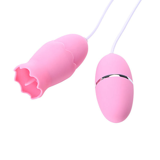 Women's Vibrating Masturbation Egg – Electric Tongue-Licking Pleasure in Pink and Purple