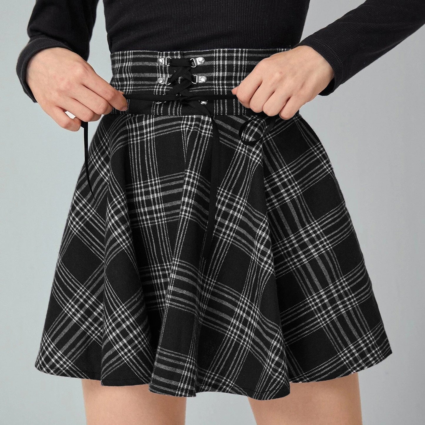 Retro Plaid Slim High Waist A-Line Skirt for Women | Stylish Short Skirt - Multiple Colors