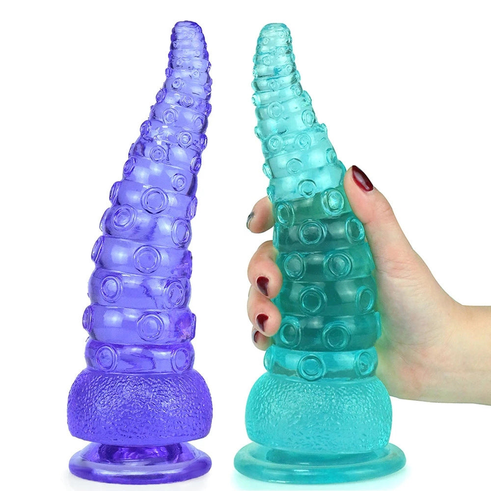 Crystal Octopus Tail Butt Plug – Transparent Soft PVC Anal Toy in Multiple Colors