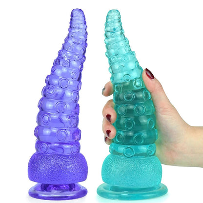 Crystal Octopus Tail Butt Plug – Transparent Soft PVC Anal Toy in Multiple Colors