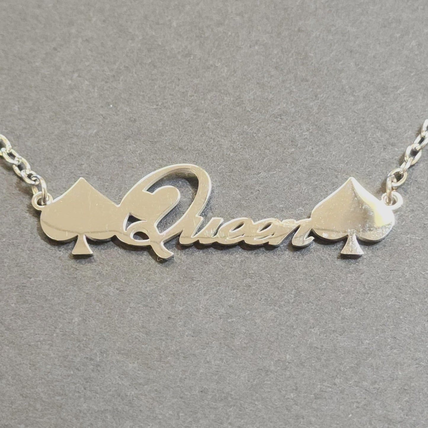 Queen of Spades Necklace Gold or Silver Colored, Queen of Spades BBC Necklace