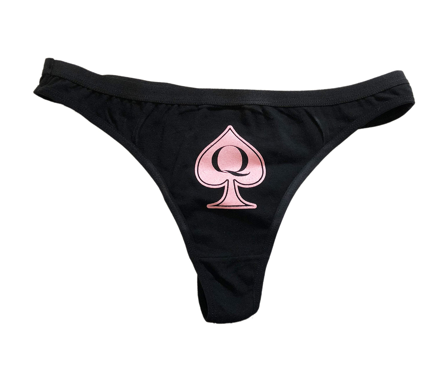 Queen of Spades QoS Thong Panty Spade with Letter Q