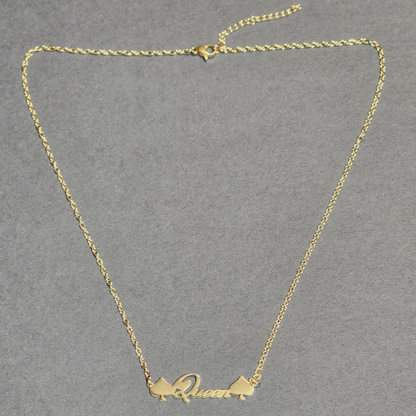 Queen of Spades Necklace Gold or Silver Colored, Queen of Spades BBC Necklace