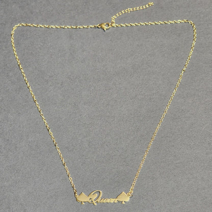 Queen of Spades Necklace Gold or Silver Colored, Queen of Spades BBC Necklace