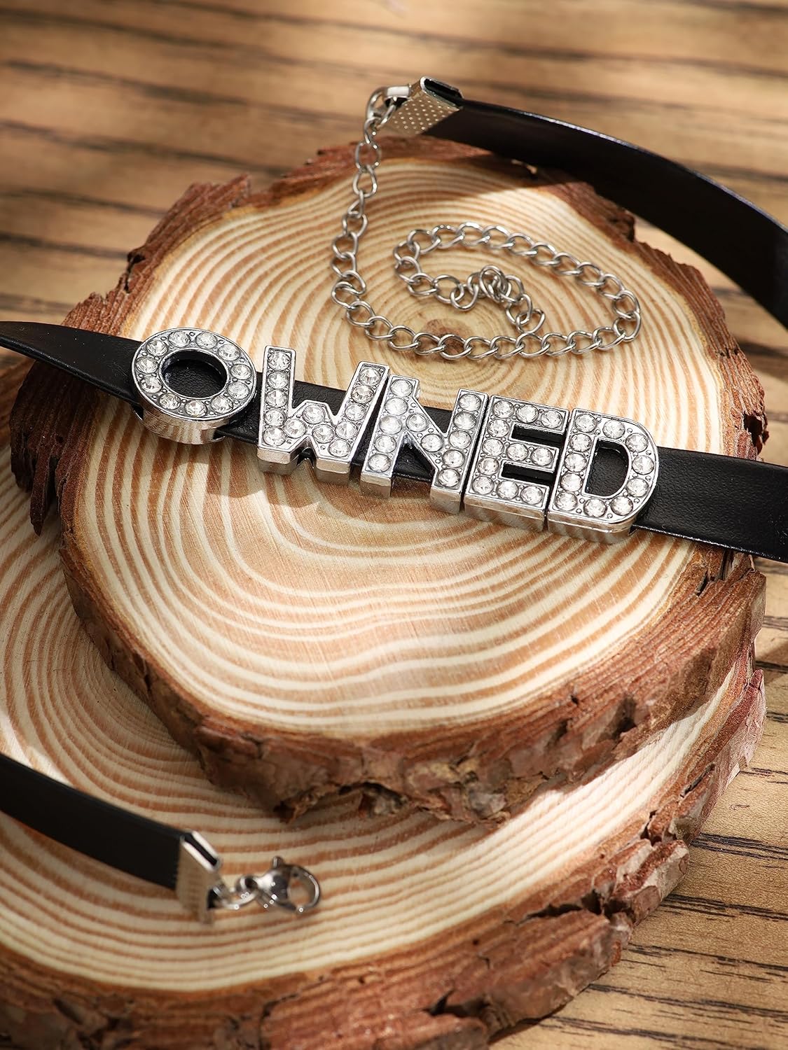 Sacina Gothic Punk Cute Owned Choker, Black Choker, Black PU Leather Choker Collar, Gothic Choker, Goth Necklace, Jewelry Gift for Women