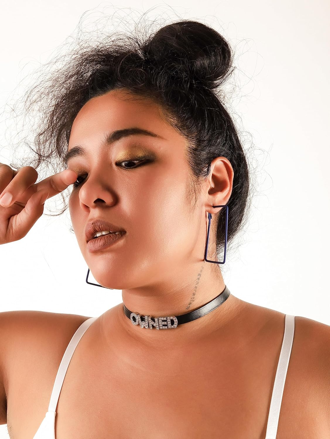 Sacina Gothic Punk Cute Owned Choker, Black Choker, Black PU Leather Choker Collar, Gothic Choker, Goth Necklace, Jewelry Gift for Women