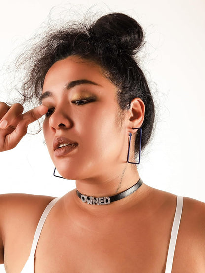 Sacina Gothic Punk Cute Owned Choker, Black Choker, Black PU Leather Choker Collar, Gothic Choker, Goth Necklace, Jewelry Gift for Women