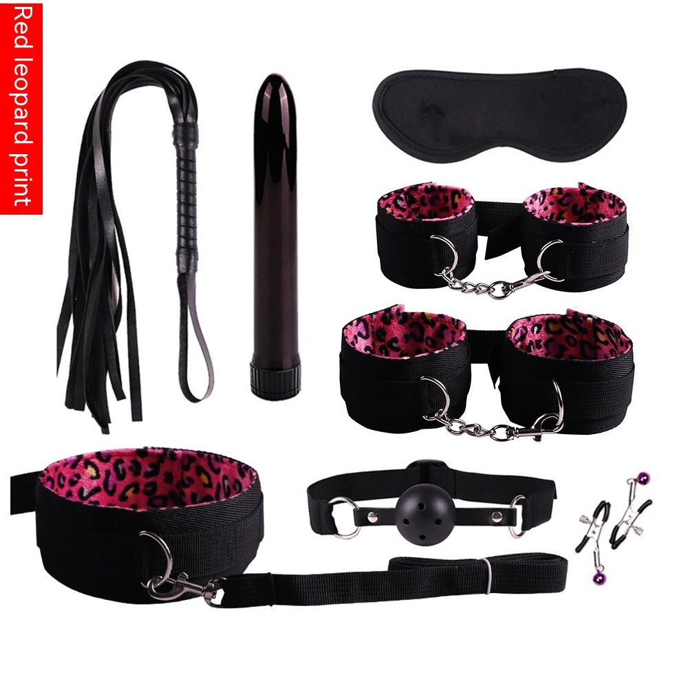 Plush Bondage Nylon Leather Suit Set | Ultimate 11-Piece BDSM Kit