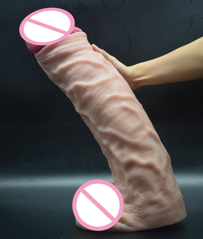Huge Long Realistic Dildo - 5-Inch Giant Massive Silicone Toy, Black and Skin Tone