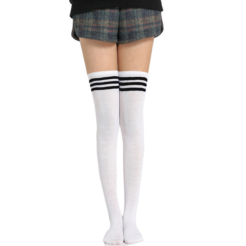 All-Match Women's Dance Pantyhose - Overknee Long Boot Socks with Stripes in Multiple Colors