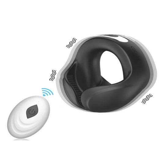 Double Motor Vibrating Egg Ring for Men - Remote-Controlled, USB Rechargeable Soft Rubber Wearable