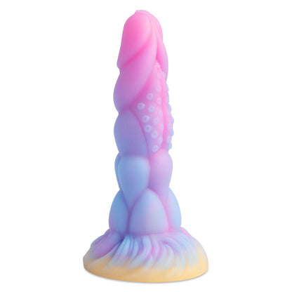 Luminous Fluorescent Mixed Color Butt Plug - Liquid Silicone Replica, Glow-in-the-Dark Feature
